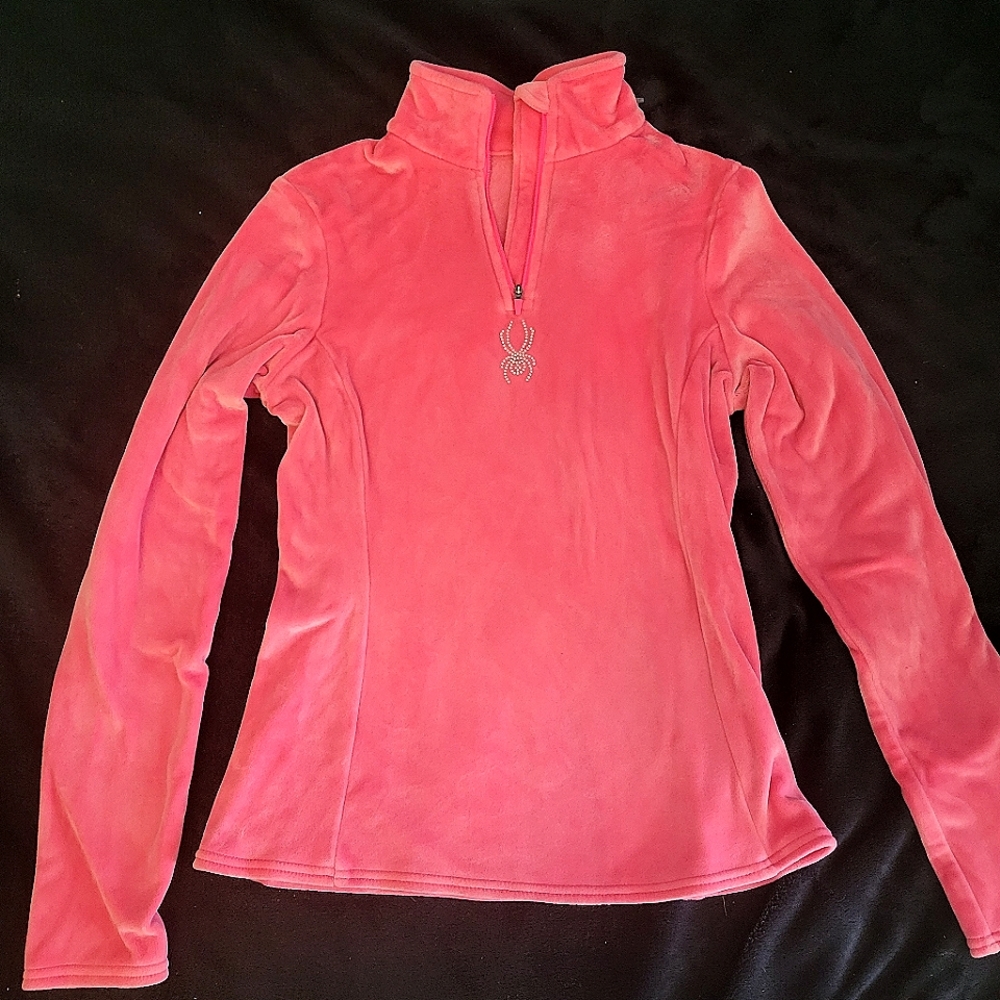 Spyder pink velvet sweatshirt size small